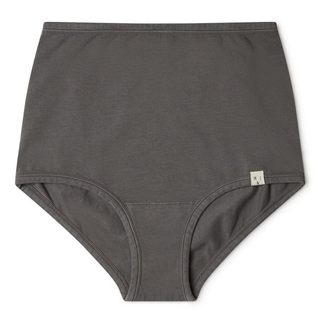 Organic Cotton High-Waisted Briefs - Women’s Collection - Charcoal grey
