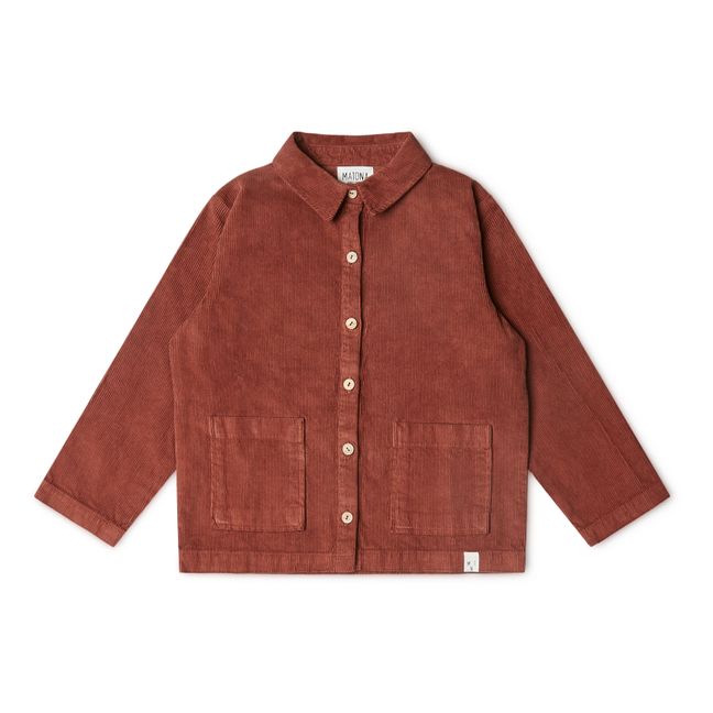 Camicia in velluto di cotone biologico Porter Rosso mattone