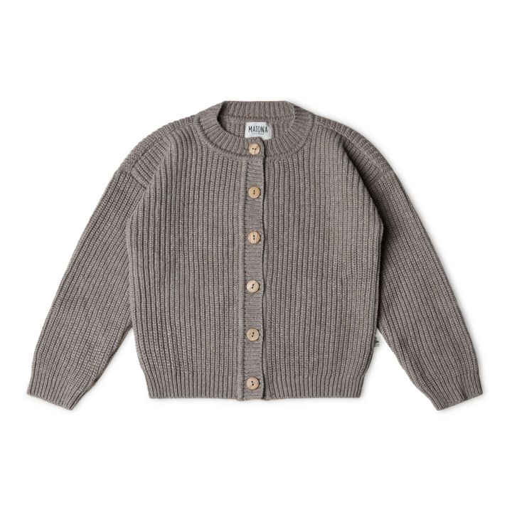 Nico Recycled Knit Cardigan | Taupe brown- Product image n°0