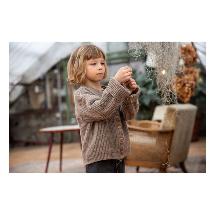 Nico Recycled Knit Cardigan | Taupe brown- Product image n°3