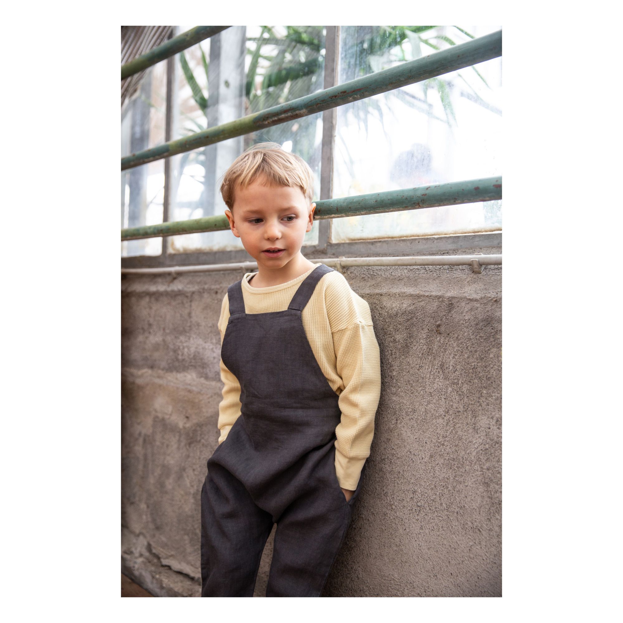 Lou Linen Overalls Charcoal grey- Product image n°8
