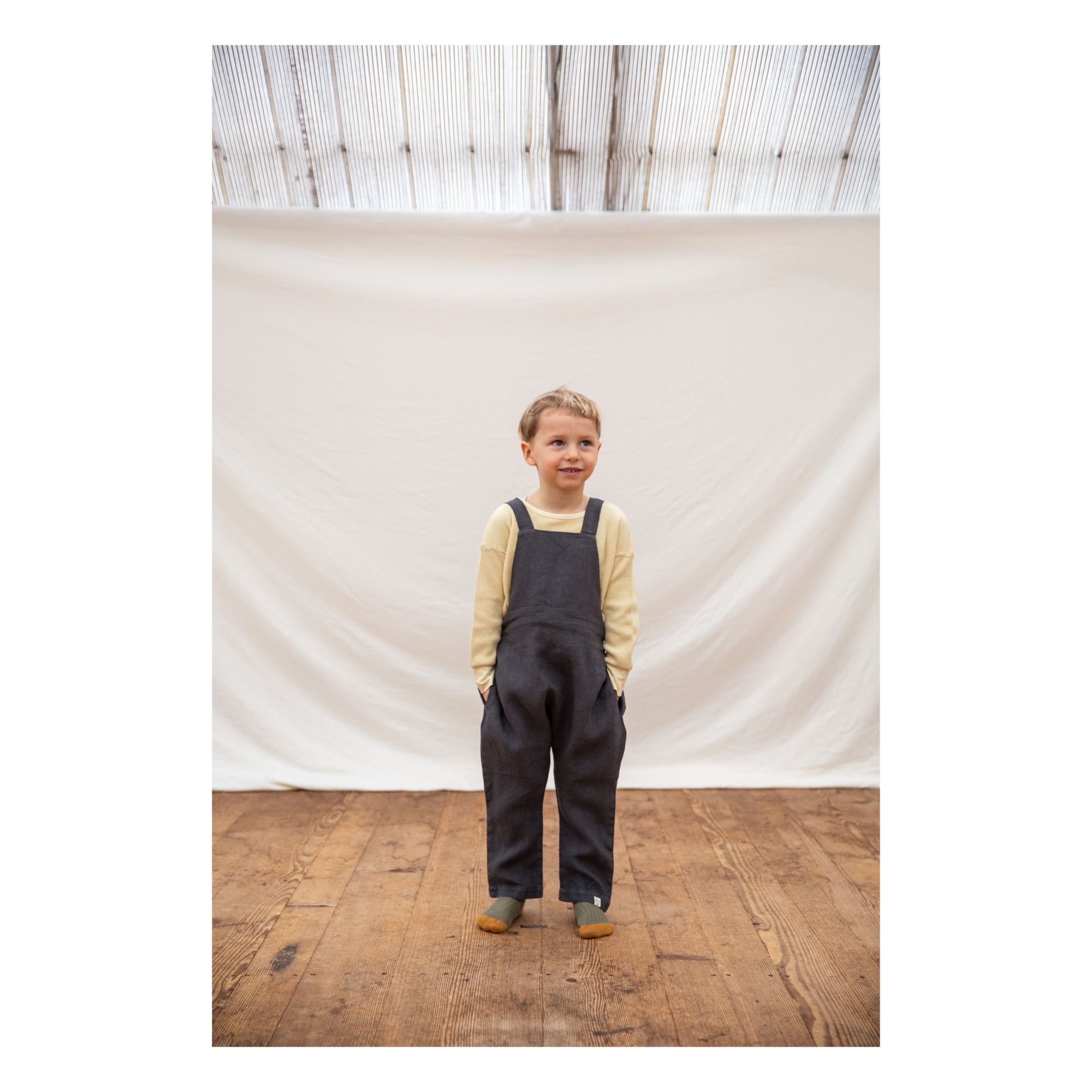 Lou Linen Overalls Charcoal grey- Product image n°10