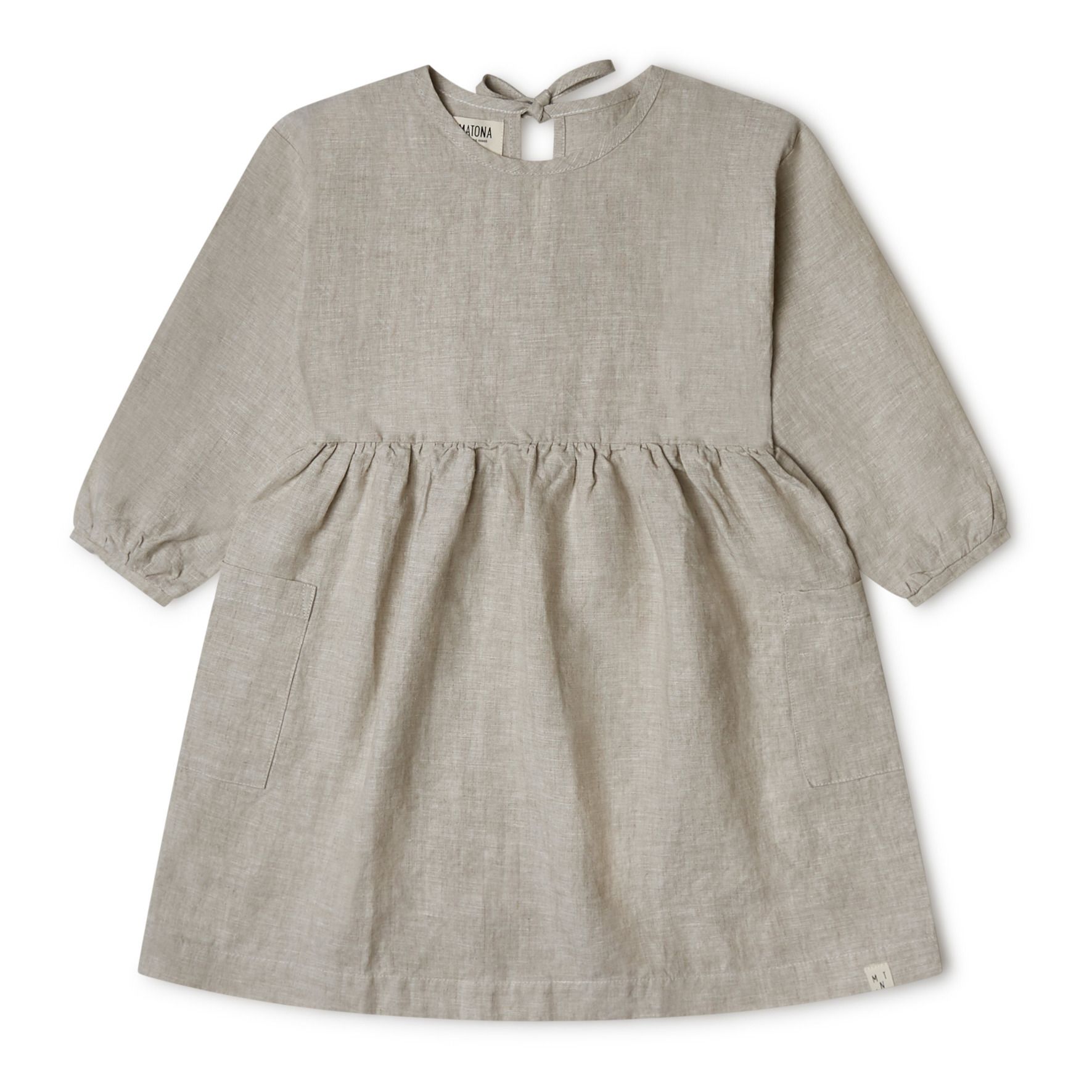 Alma Linen Dress Light grey- Product image n°0