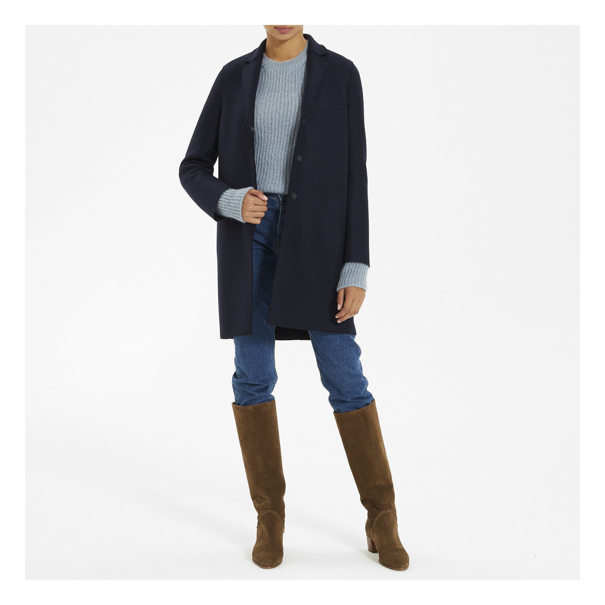 navy cocoon coat