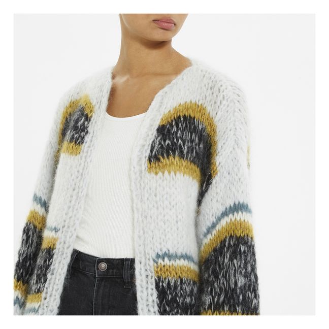 Cardigan, modello: Big, in mohair e lana | Grigio antracite