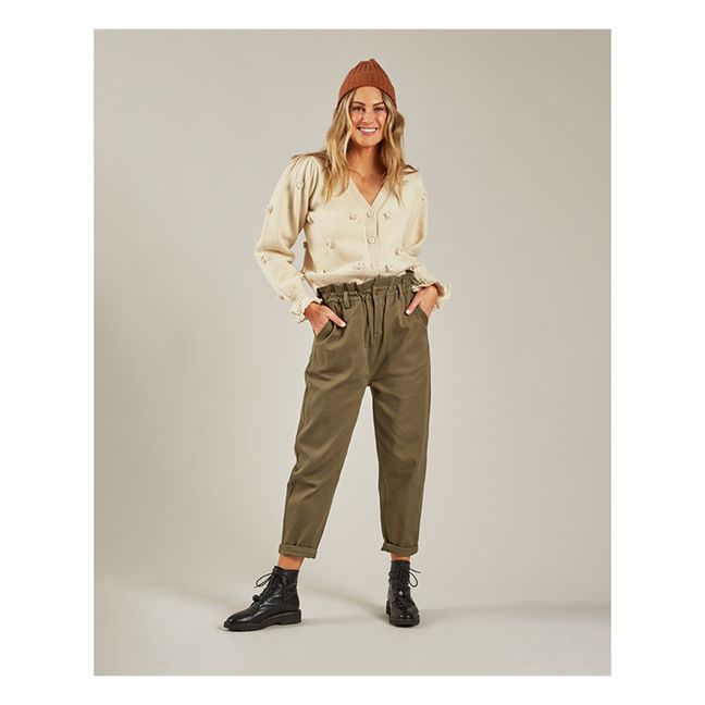Pantalon Taille Elastique -Collection Femme- Vert kaki