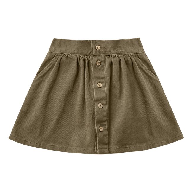 Button Skirt Olive green