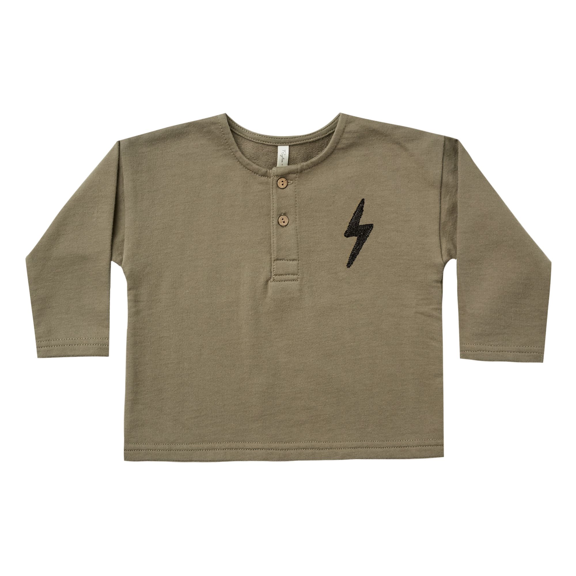 Rylee + Cru - Sweat Henley - Garçon - Vert olive