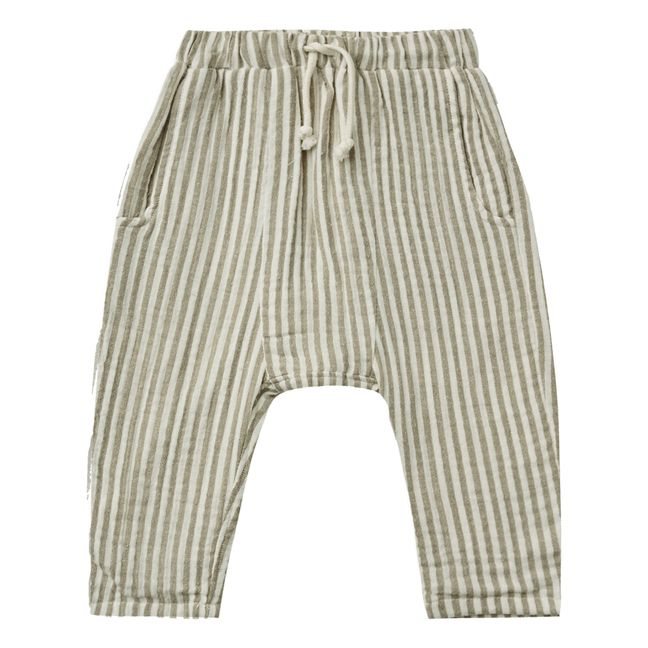 Striped Trousers Olive green