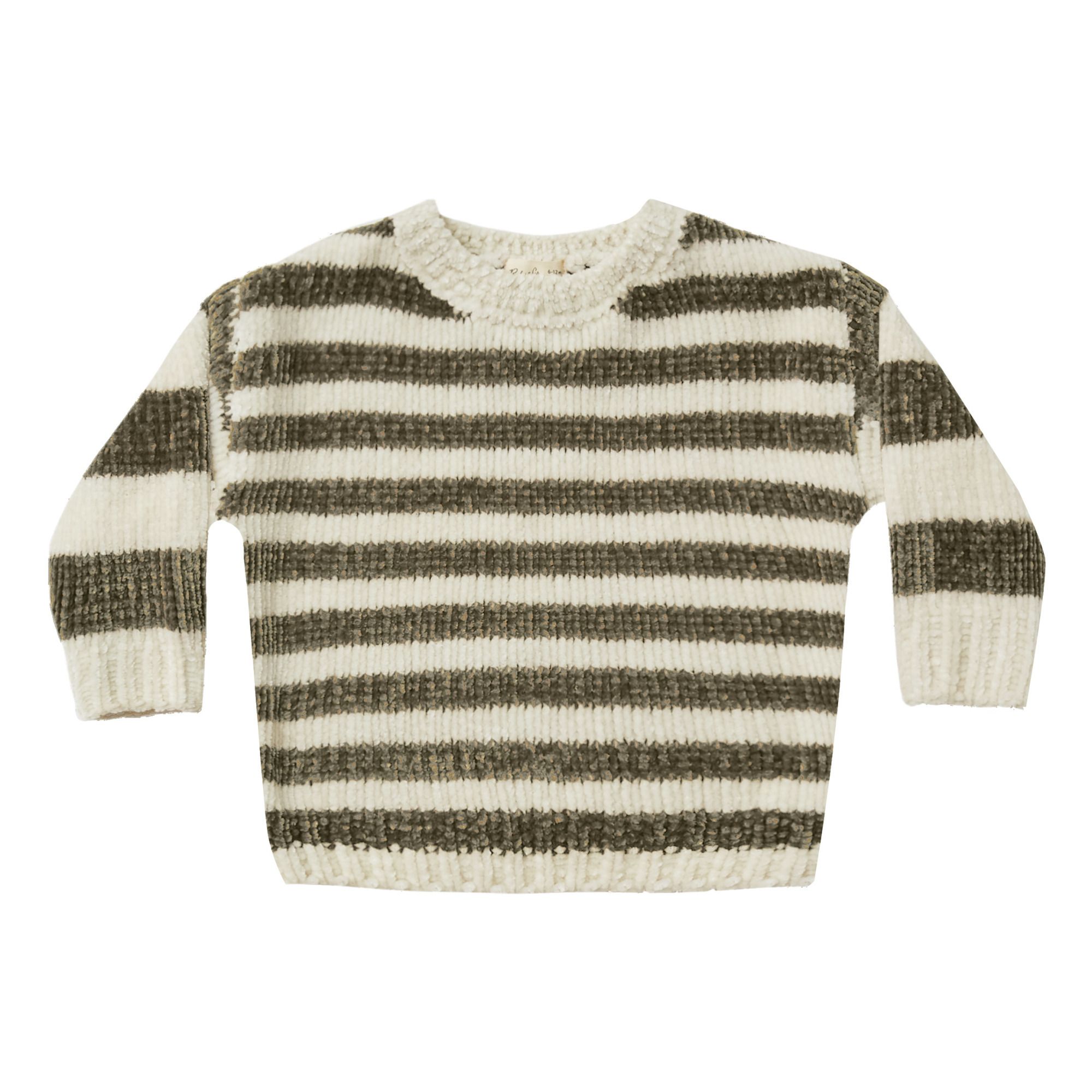 Striped Chenille Jumper Olive green- Product image n°0