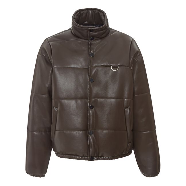 Valentine Recycled Leather Down Jacket Chocolate