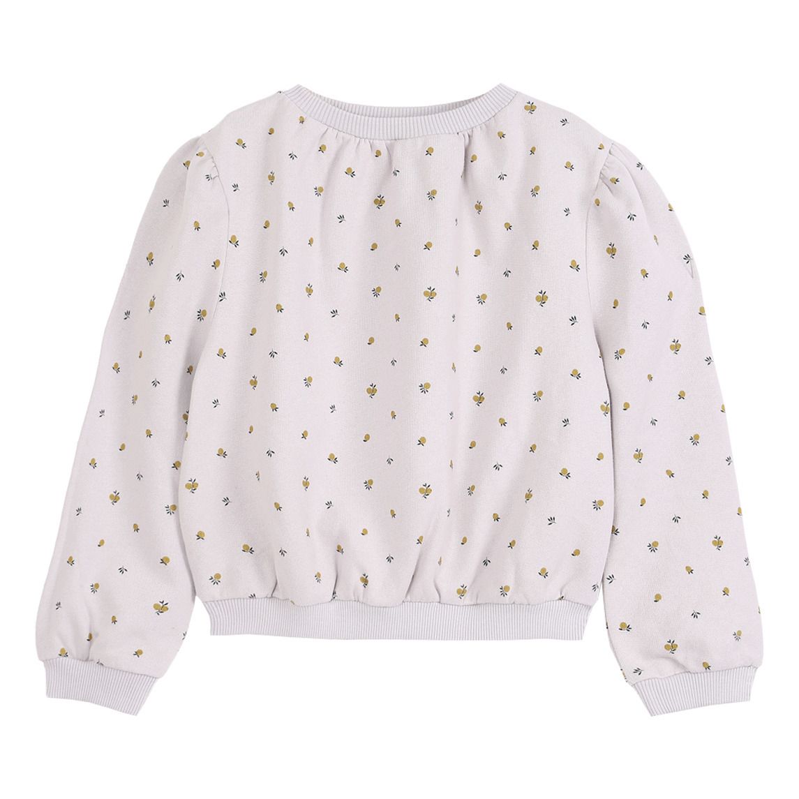 Emile et Ida - Sweat Coton Bio Mirabelles - Fille - Gris clair