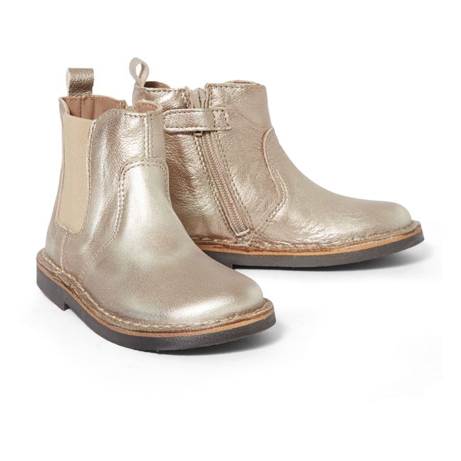 Chelsea Metallic Boots - Two Con Me Collection Gold