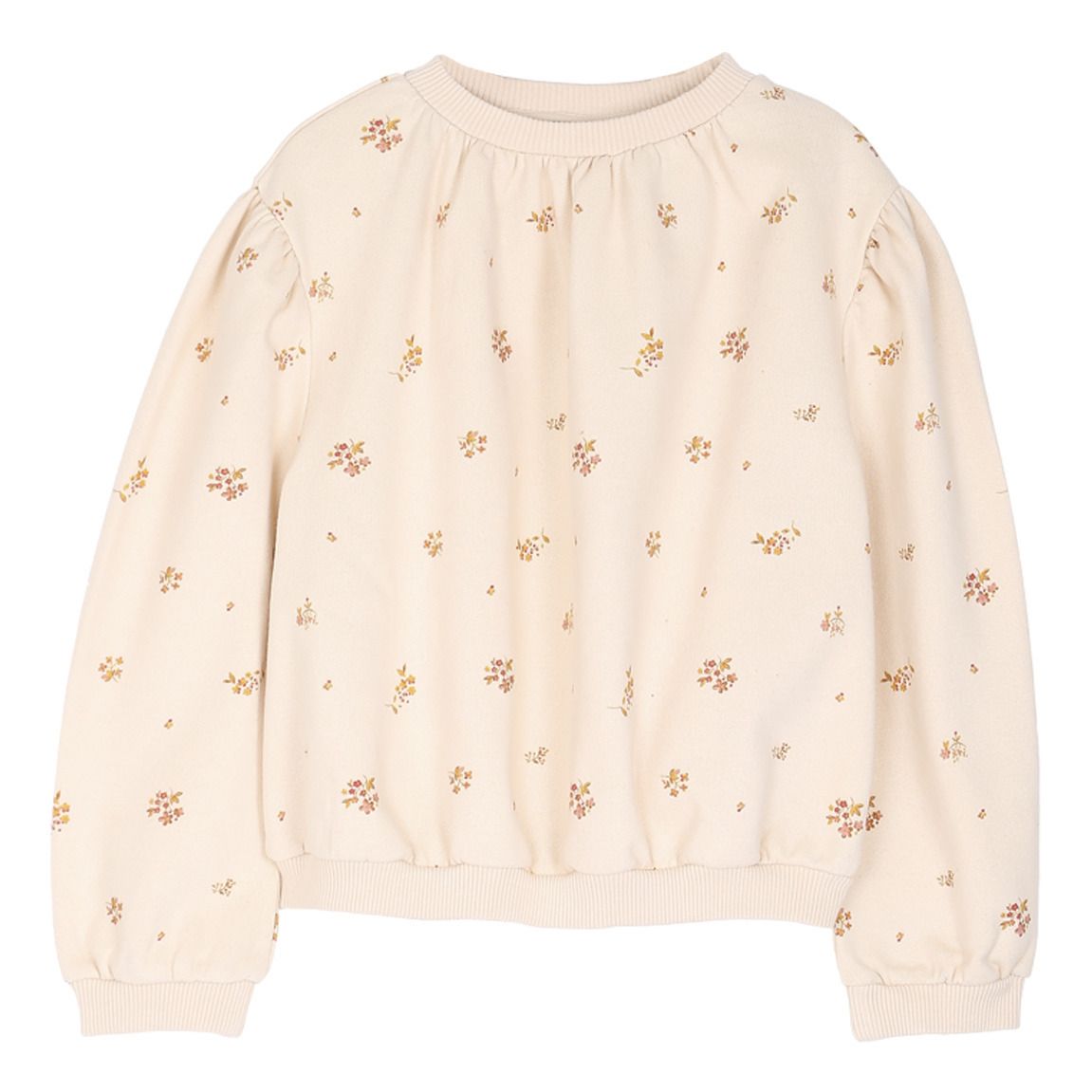 Emile et Ida - Sweat Coton Bio Fleuri - Fille - Ecru