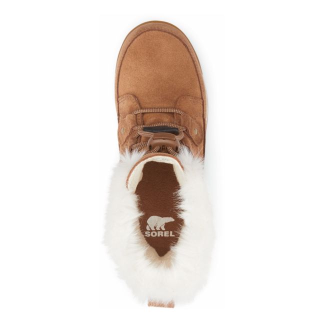 Whitney Suede Fur-Lined Boots Camel