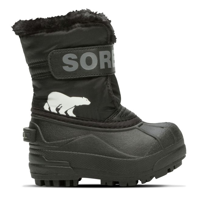 Snow Commander Velcro Fur-Lined Boots | Black