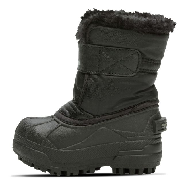 Snow Commander Velcro Fur-Lined Boots | Black