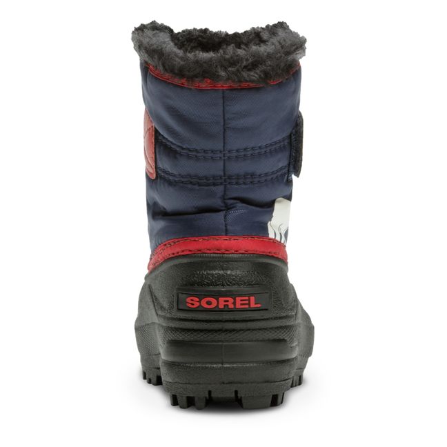 Snow Commander Velcro Fur-Lined Boots Navy blue