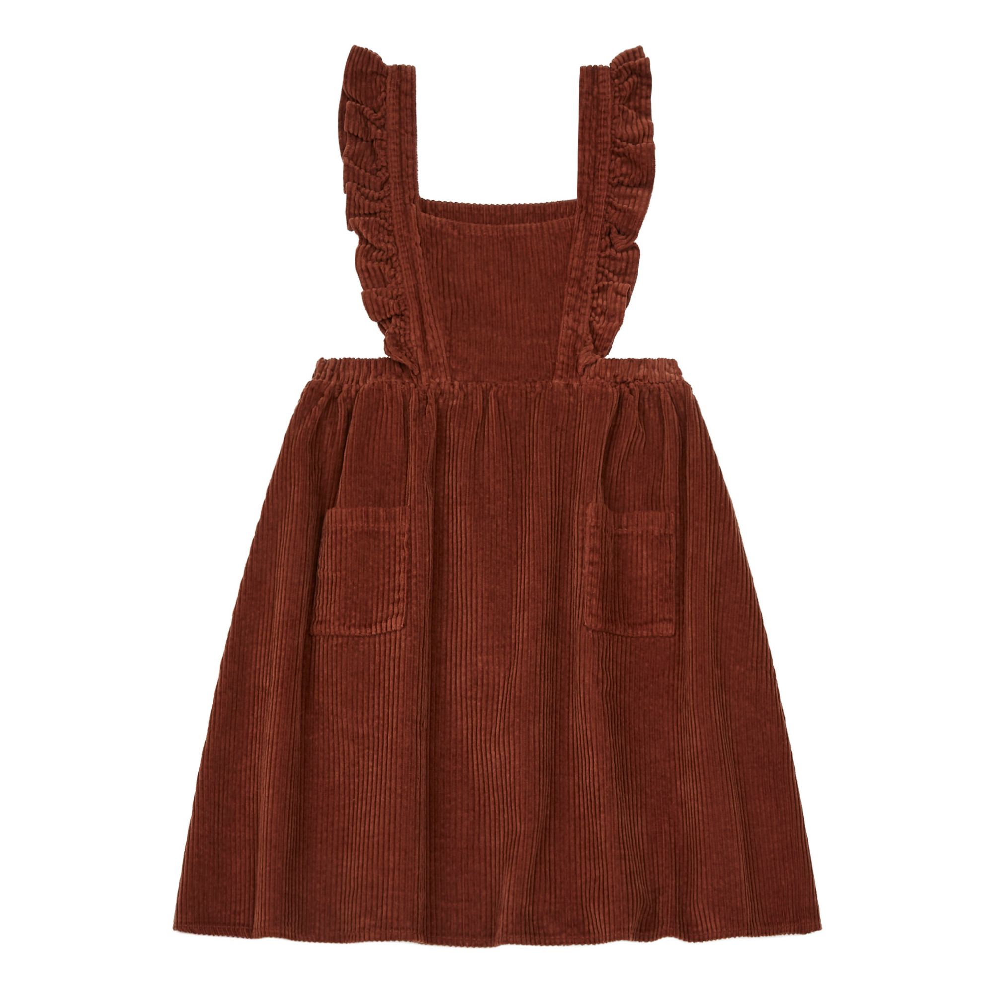 Emile et Ida - Robe Tablier Velours Côtelé - Fille - Rouille