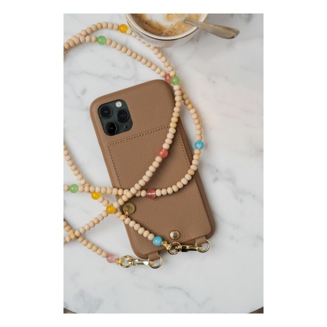 Arielle Wooden Bead Phone Strap Multicoloured