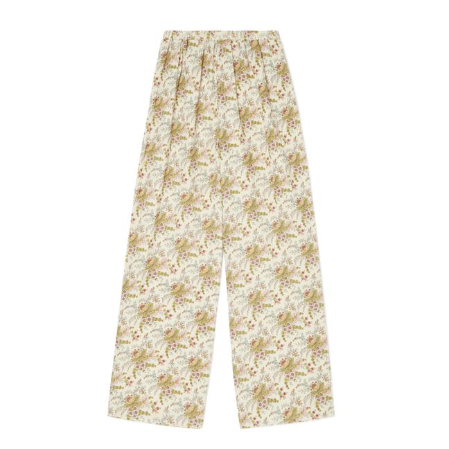 Pantaloni del pigiama, in garza di cotone bio, modello: Melycia - Collezione Donna - Ecru