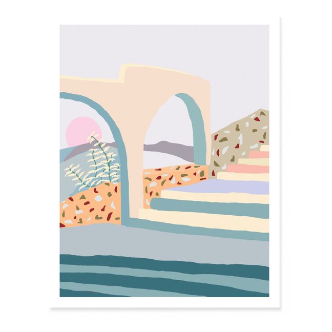 Poster, modello: Terrazzo Stairs - Art by Charlie Bennell