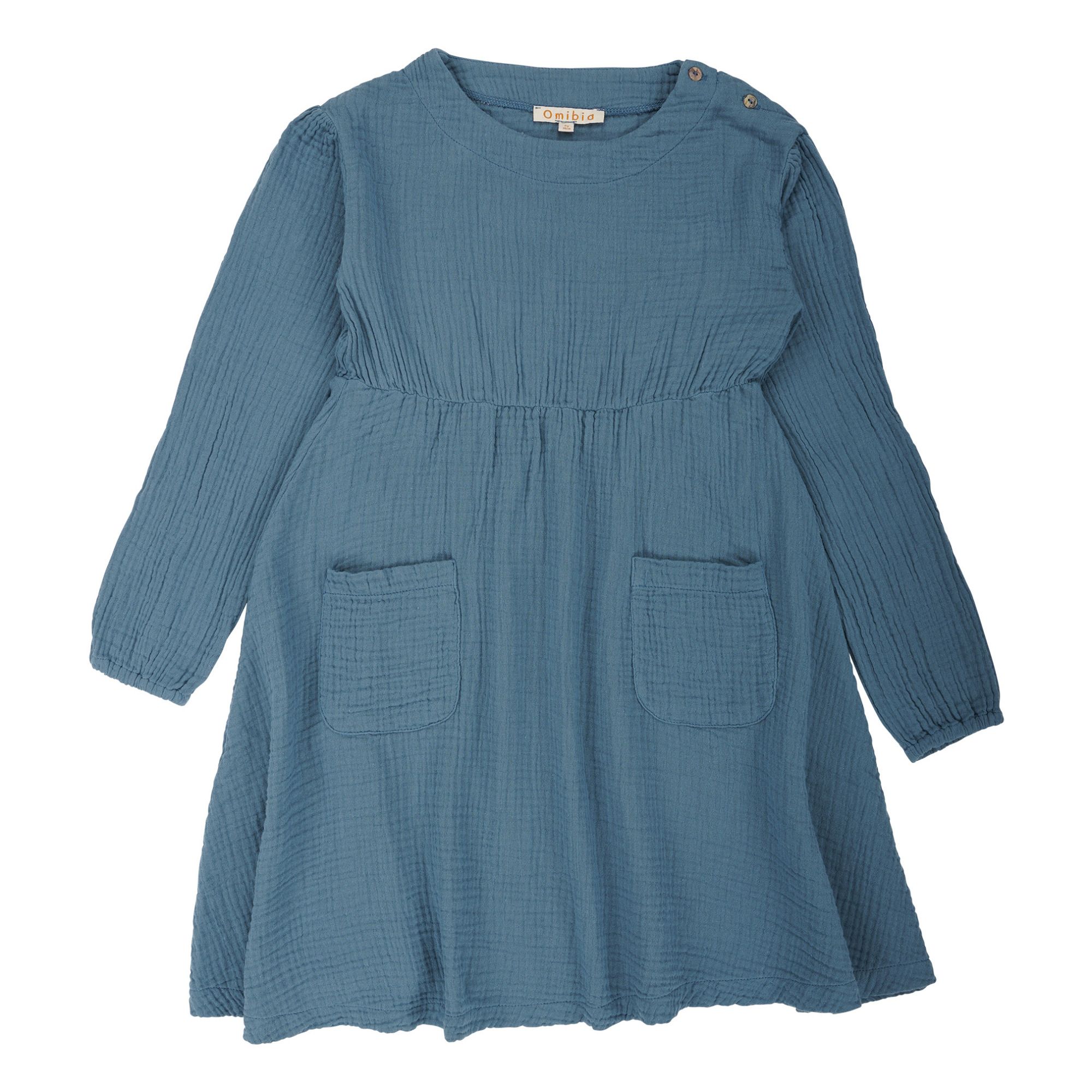 Omibia - Robe Gaze de Coton Bio Tilda - Fille - Bleu ciel