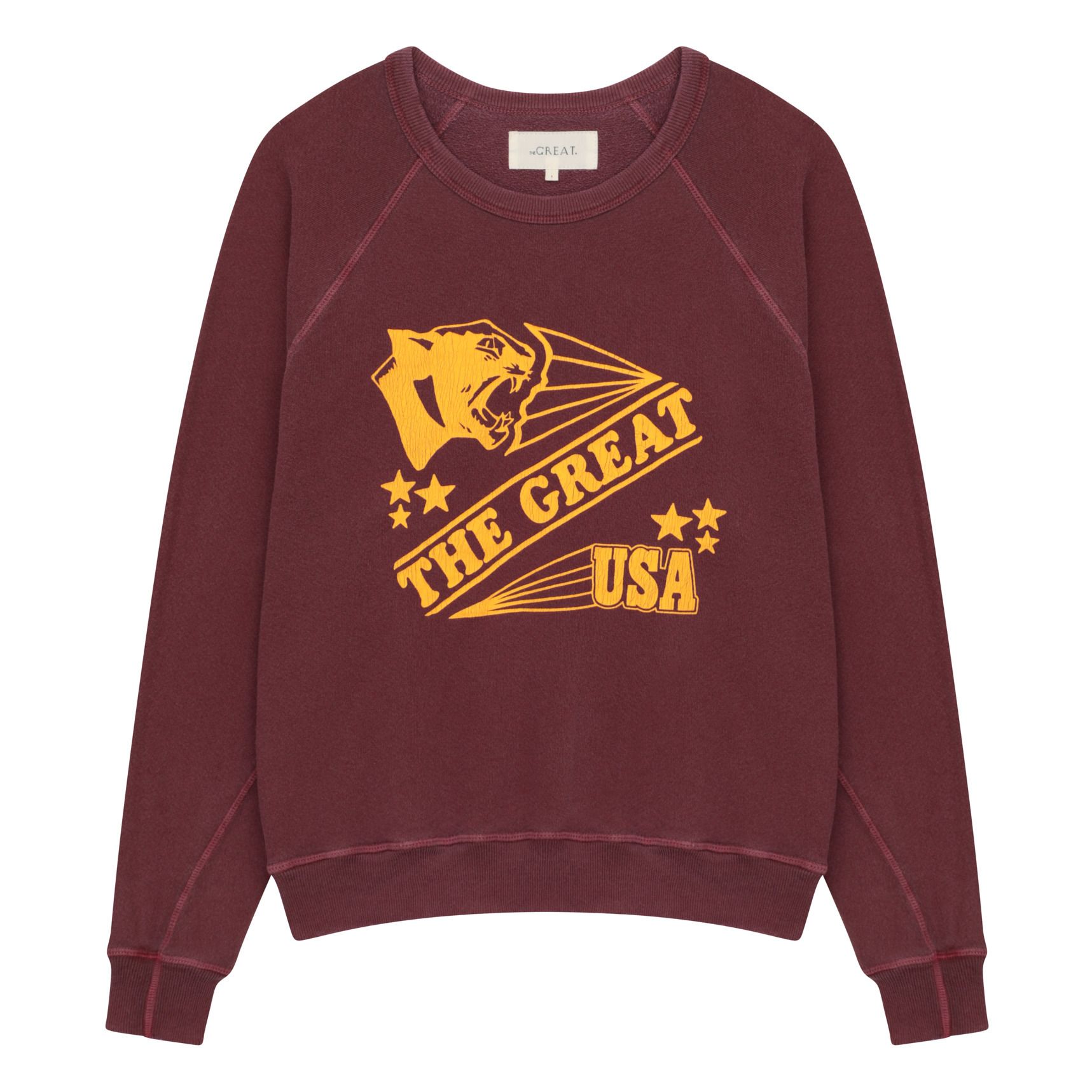 The Great - Sweat The College W/ Cougar Graphic - Femme - Bordeaux