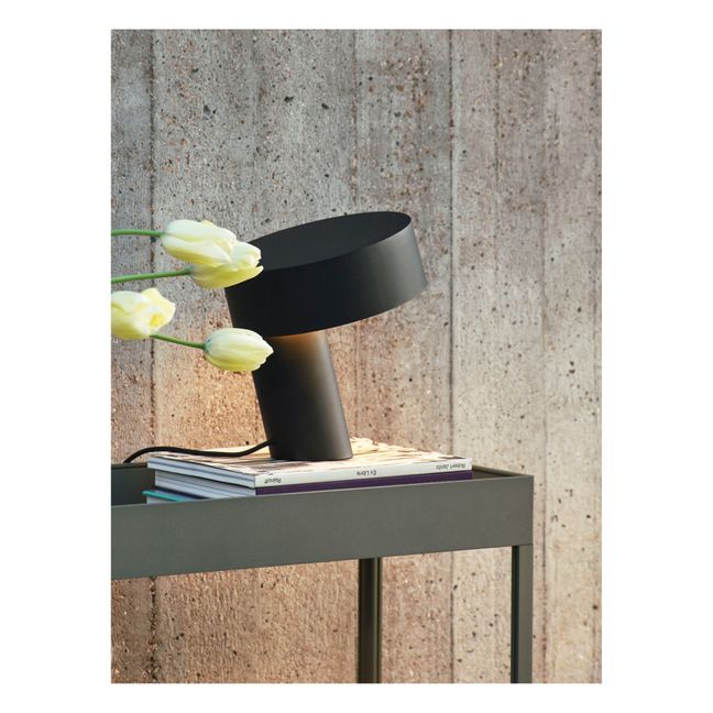 Slant Metal Table Lamp Black