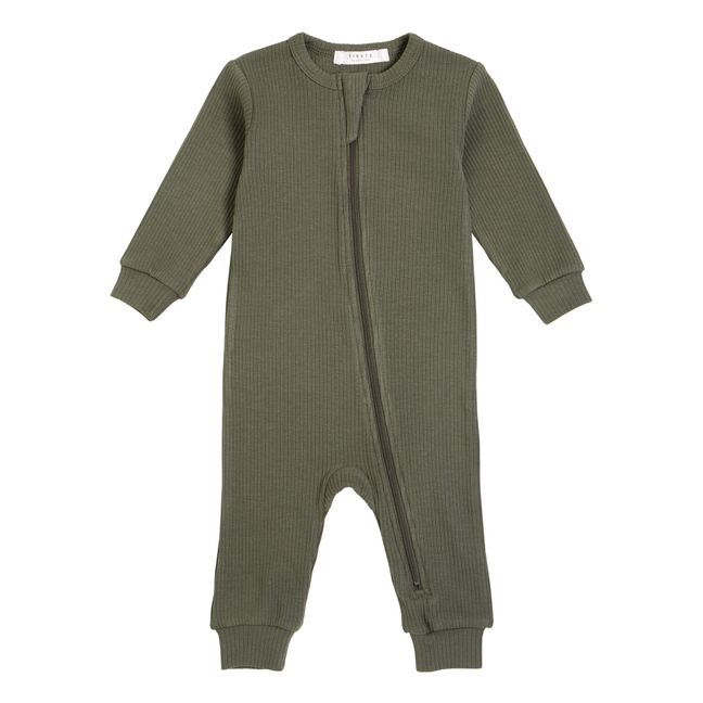 Pyjama sans Pieds Uni Vert olive