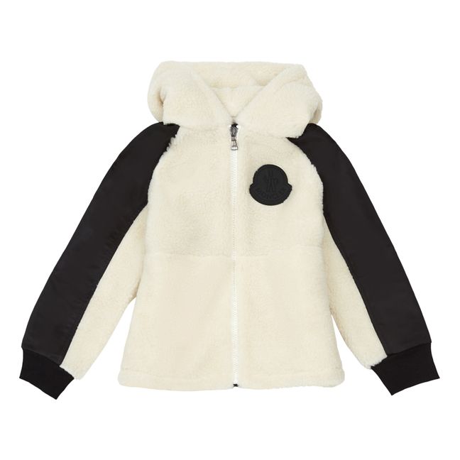 Polar Fleece Hooded Jacket Ecru