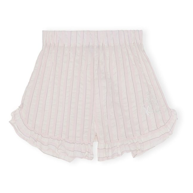 Striped Cotton Shorts Pink
