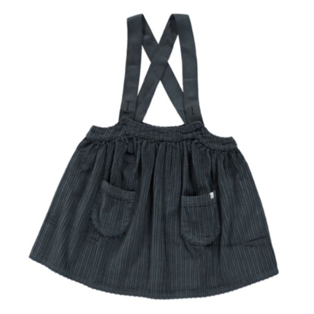 Maria Corduroy Suspender Skirt Charcoal grey