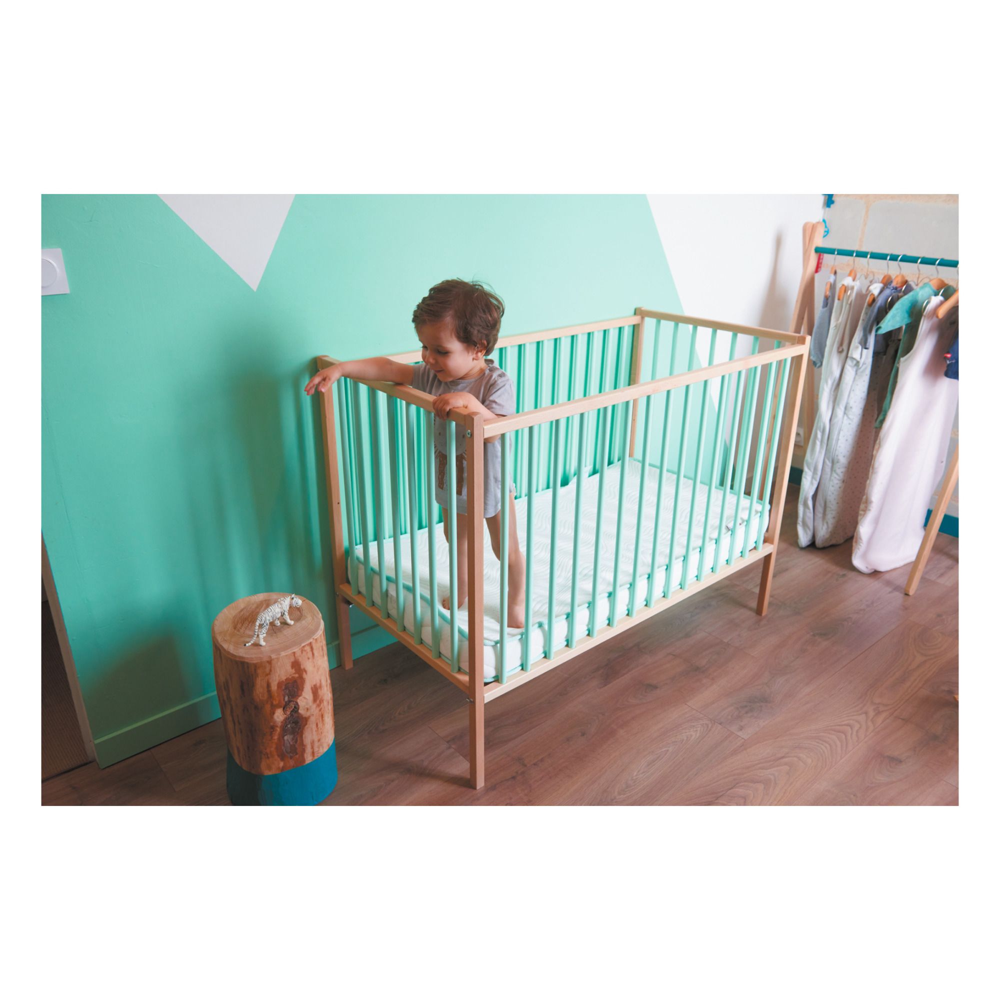 mint green cot