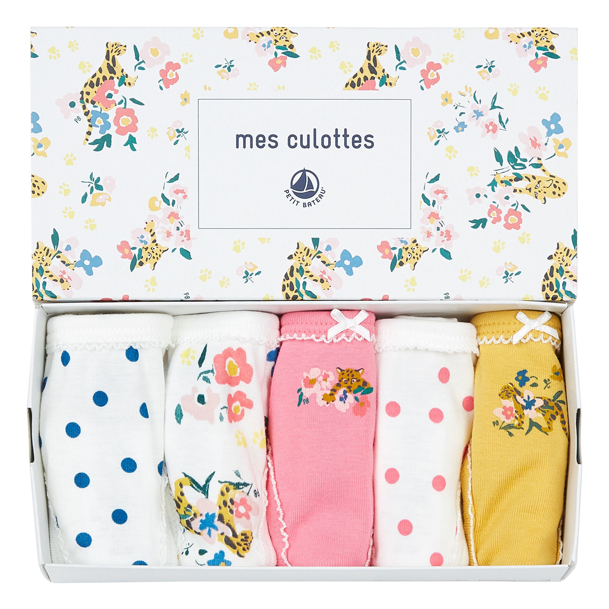 Petit Bateau - Lot 5 Culottes Summer Night - Fille - Rose