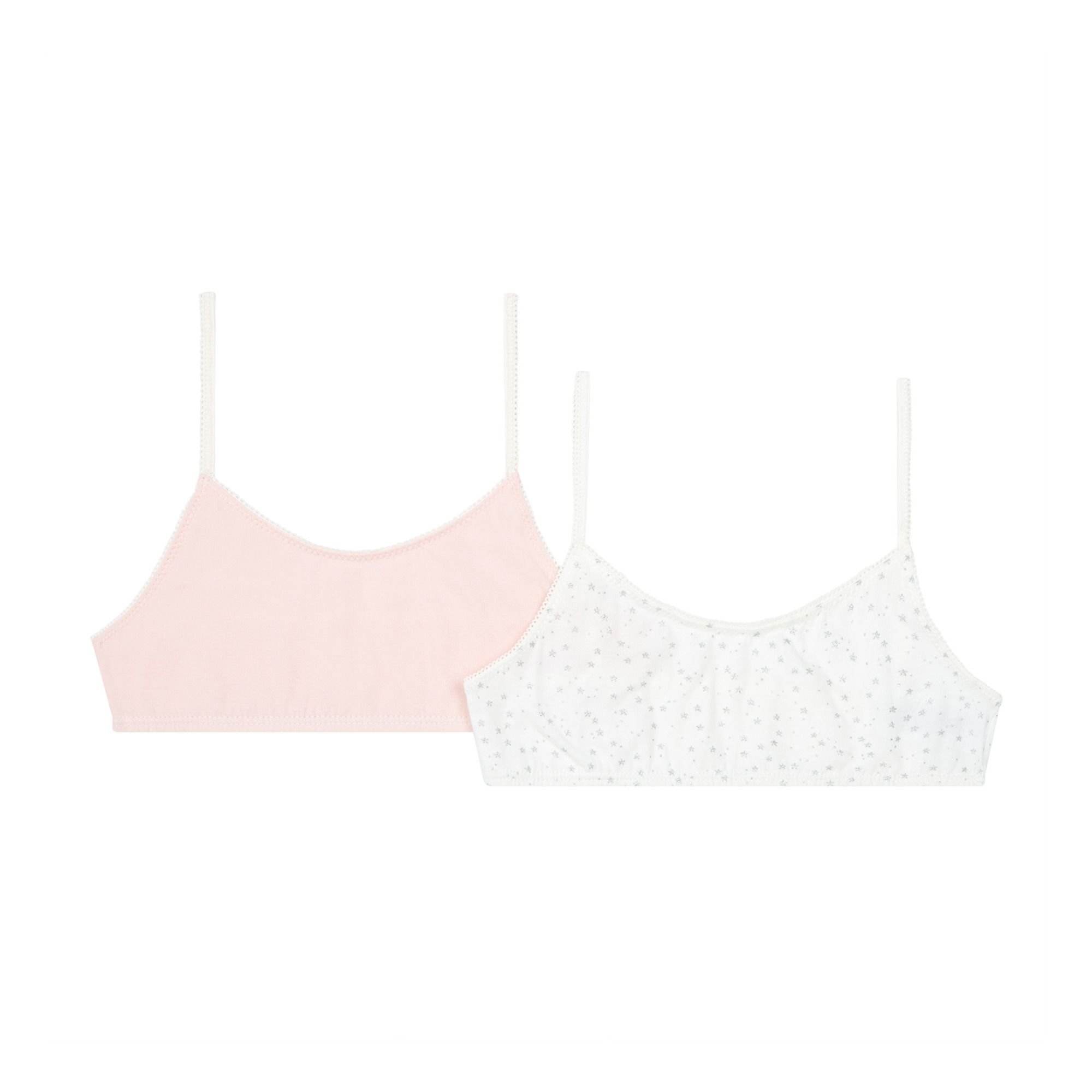 Petit Bateau - Lot 2 Brassières Summer Night Coton Bio - Fille - Rose pâle