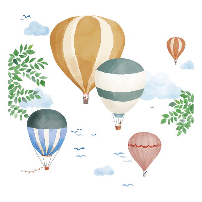 Riesensticker Heißluftballon Aquarell