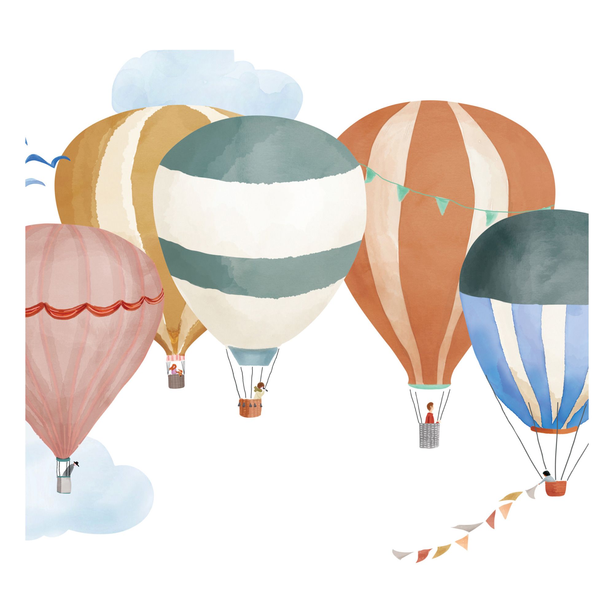 Sticker - Hot Air balloons in watercolor - Mimi'lou Shop