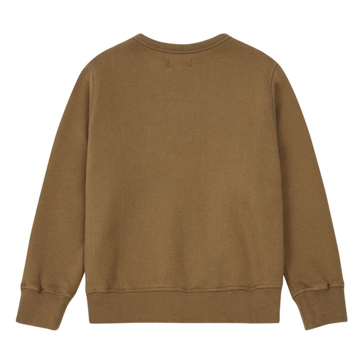  Caramel crew-neck sweater with logo