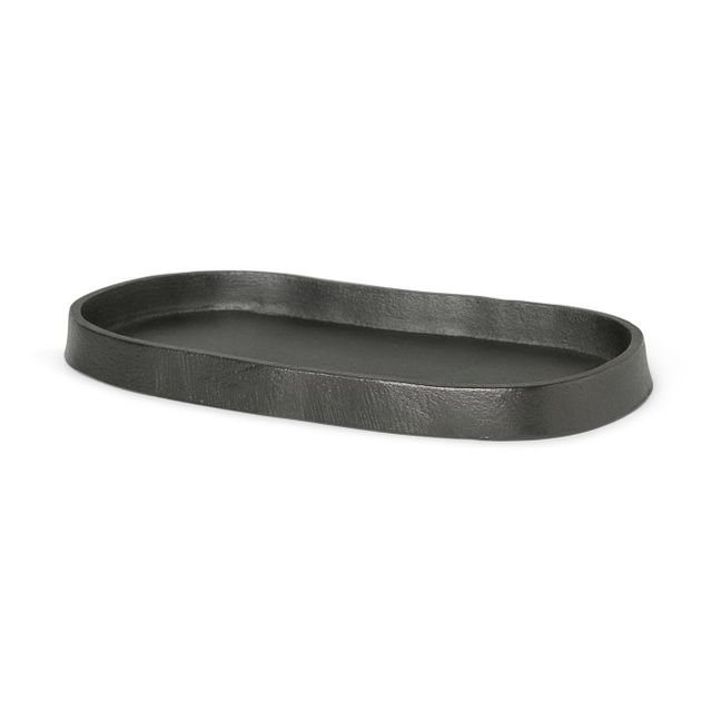 Ovales Tablett Yama aus recyceltem Aluminium | Schwarz
