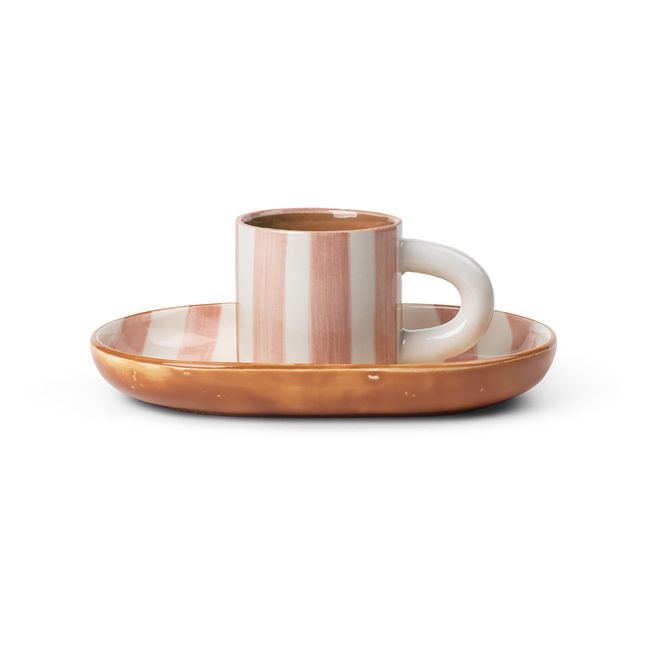 Tasse Milu et sous-tasse en porcelaine | Rose