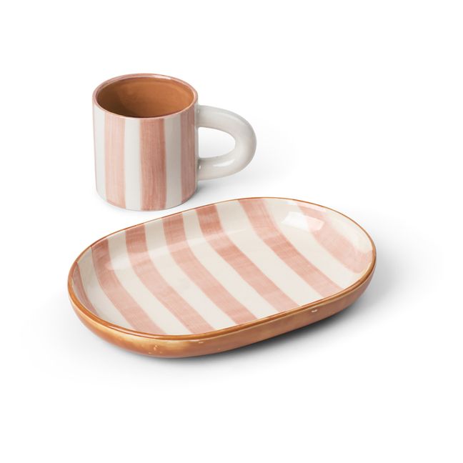 Tasse Milu und Untertasse aus Porzellan | Rosa