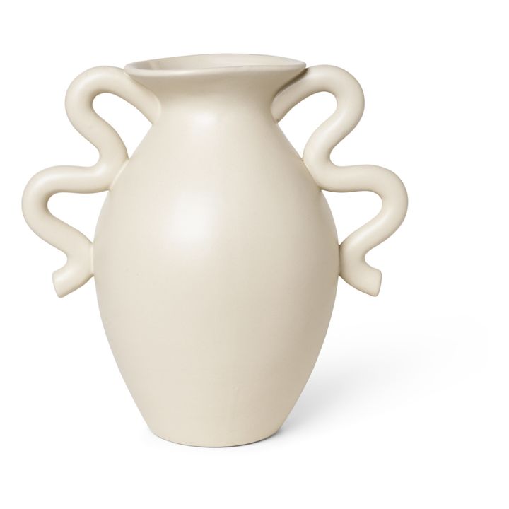 Vase Verso aus Steingut | Cremefarben- Produktbild Nr. 0