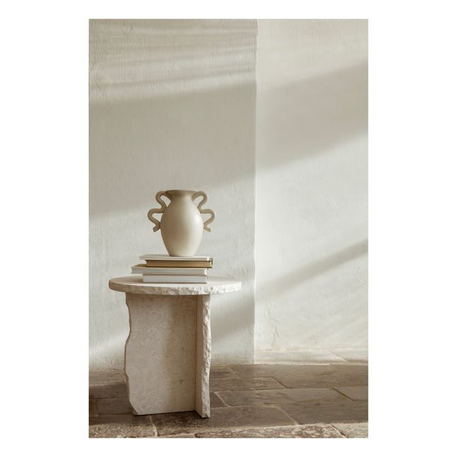 Vase Verso aus Steingut | Cremefarben