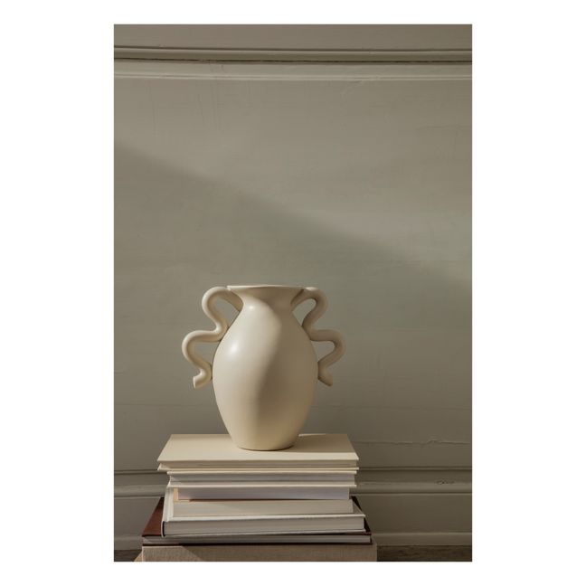 Verso Stoneware Vase Cream