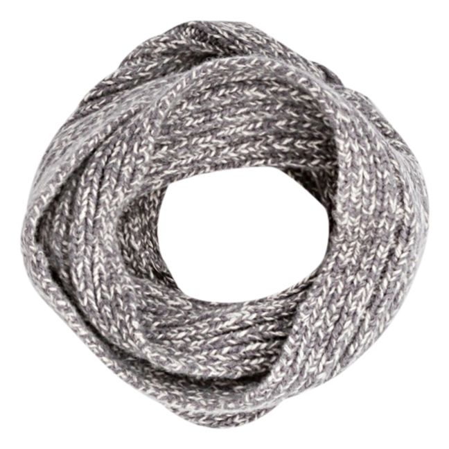 Ribbed Woollen Hand Knit Snood Heather grey