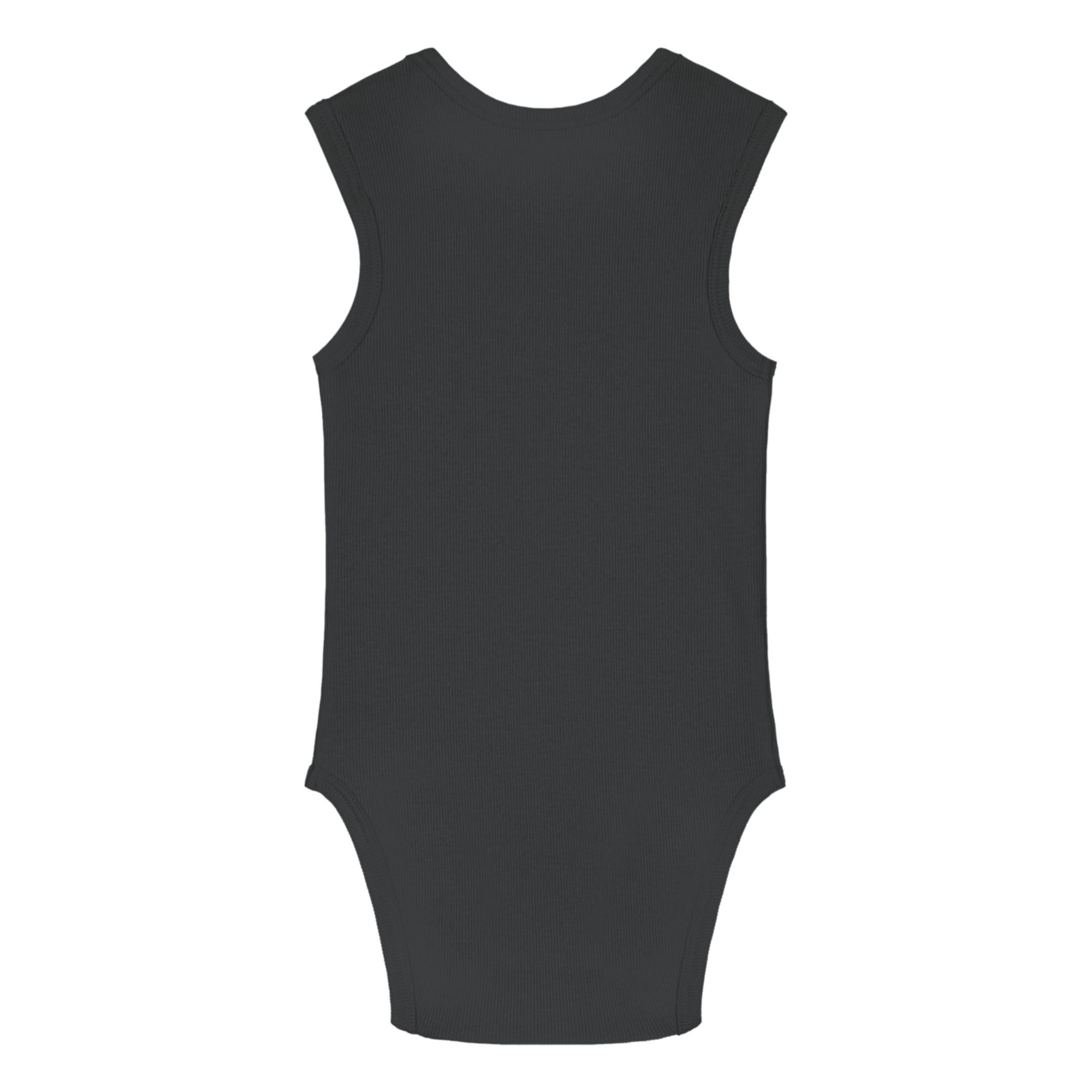 Body sin mangas de algodón orgánico - Capsule Homewear - Negro- Imagen del producto n°2