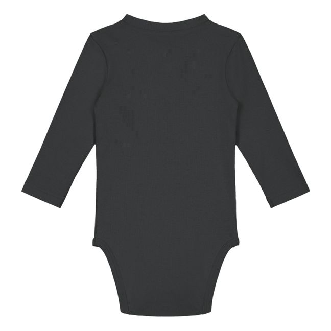 Henley Organic Cotton Bodysuit - Capsule Homewear - Black