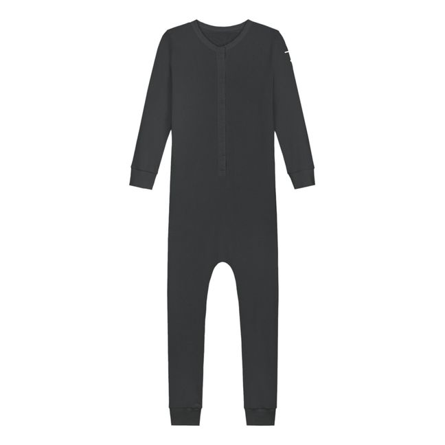 Organic Cotton Footless Pyjamas - Capsule Homewear - Schwarz