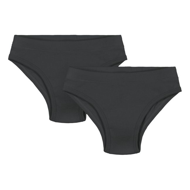 Pack of Two Organic Cotton Briefs - Capsule Homewear - Black